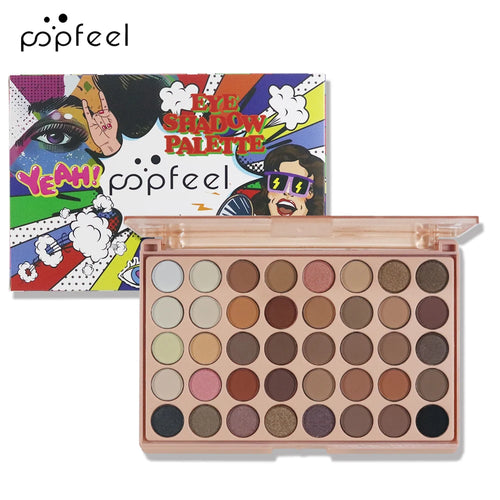 POPFEEL 40 Color Earth Tones &Rainbow Shades Eyeshadow Palette