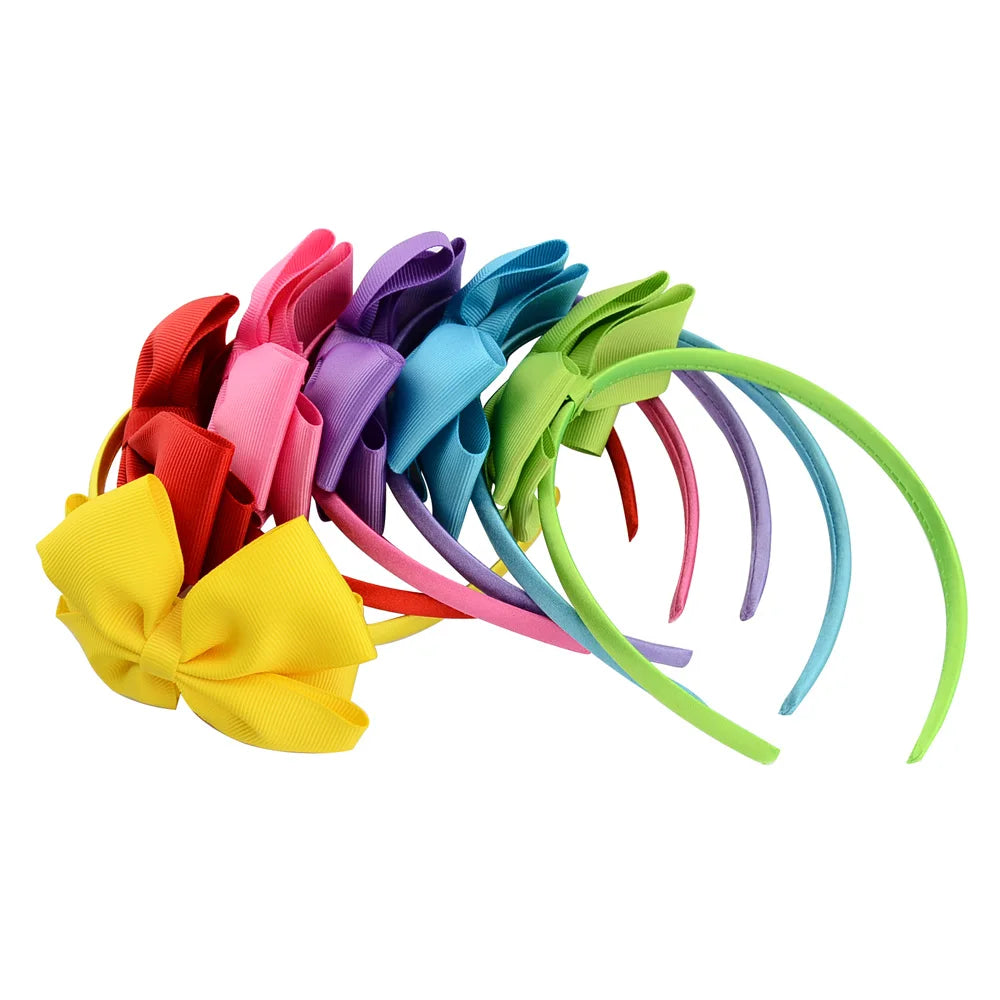 20Colors Colourful Ribbon 1pcs Headband Girls Child Headwears Wide Big
