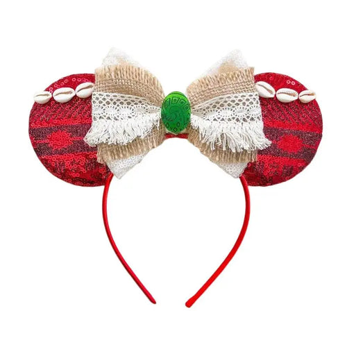 2023 New Style Mickey Minnie Ear Headband Sequin Bows Girl Adult Kids