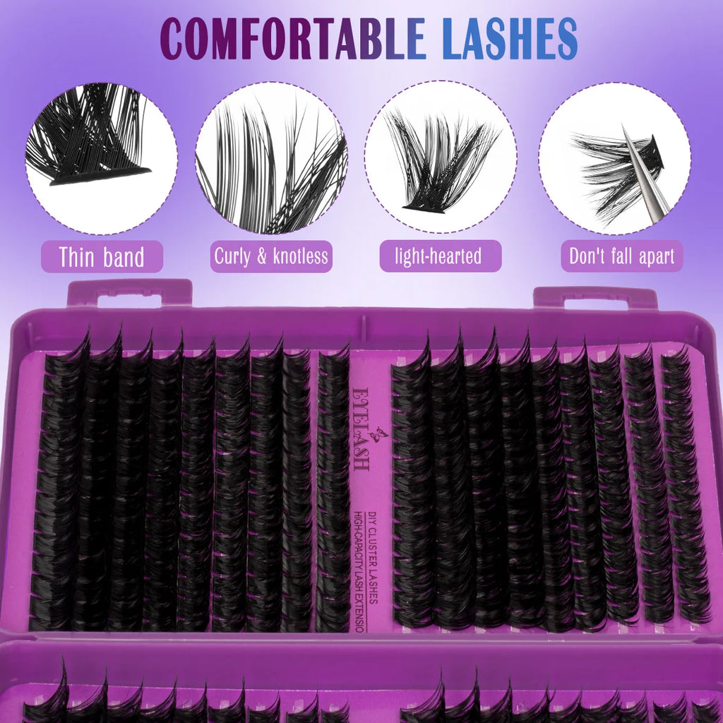 Lash Clusters Kit DIY Lash Extension Kit Large Capacity D Curl with