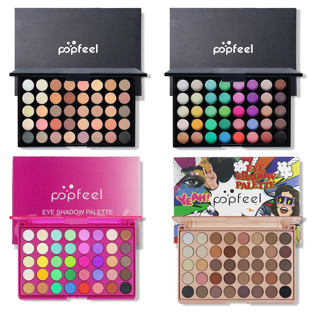 POPFEEL 40 Color Earth Tones &Rainbow Shades Eyeshadow Palette