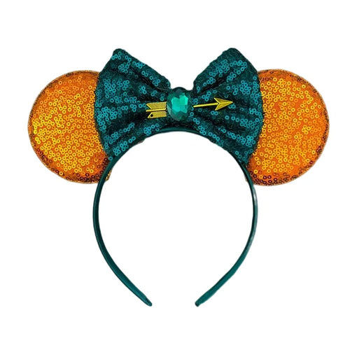 2023 New Style Mickey Minnie Ear Headband Sequin Bows Girl Adult Kids