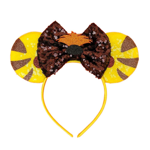 2023 New Style Mickey Minnie Ear Headband Sequin Bows Girl Adult Kids