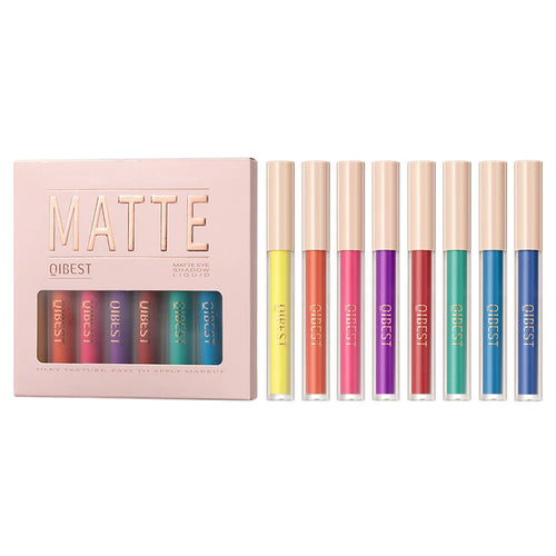 8 colors Waterproof Liquid Eyeshadow Set with Nude, Matte, Black,