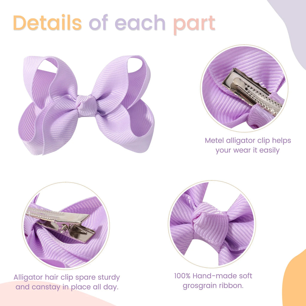 20/30/40Pcs 3" Handmade Hair Bows for Girls Clips Grosgrain Ribbon