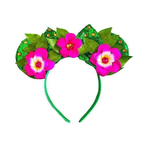 2023 New Style Mickey Minnie Ear Headband Sequin Bows Girl Adult Kids