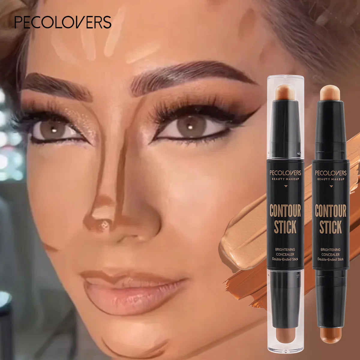 Double Head Highlight Pen Face Make Up Liquid Waterproof Contouring