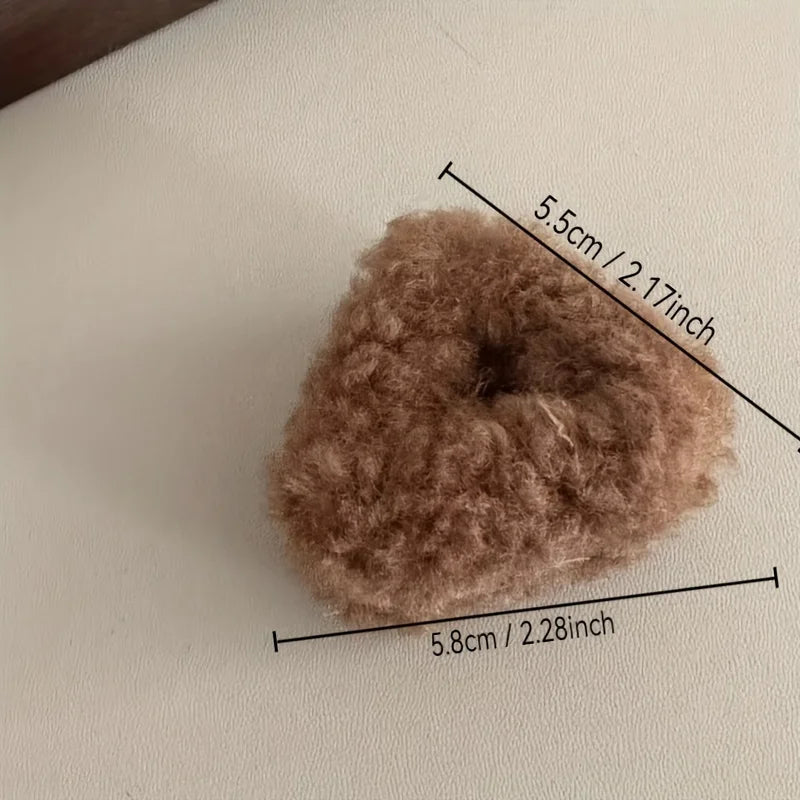 2pcs Plush Teddy Bear Ear Hair Clips Soft Furry Animal-inspired