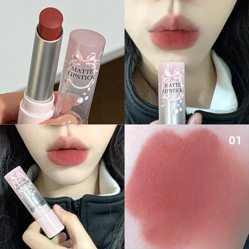 ART VALUE Brand Professional Lips Makeup Waterproof Matte Nude