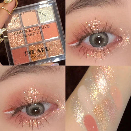 Clearance_DIKALU Spring And Summer New Eyeshadow Palette Oh Rosy Nine
