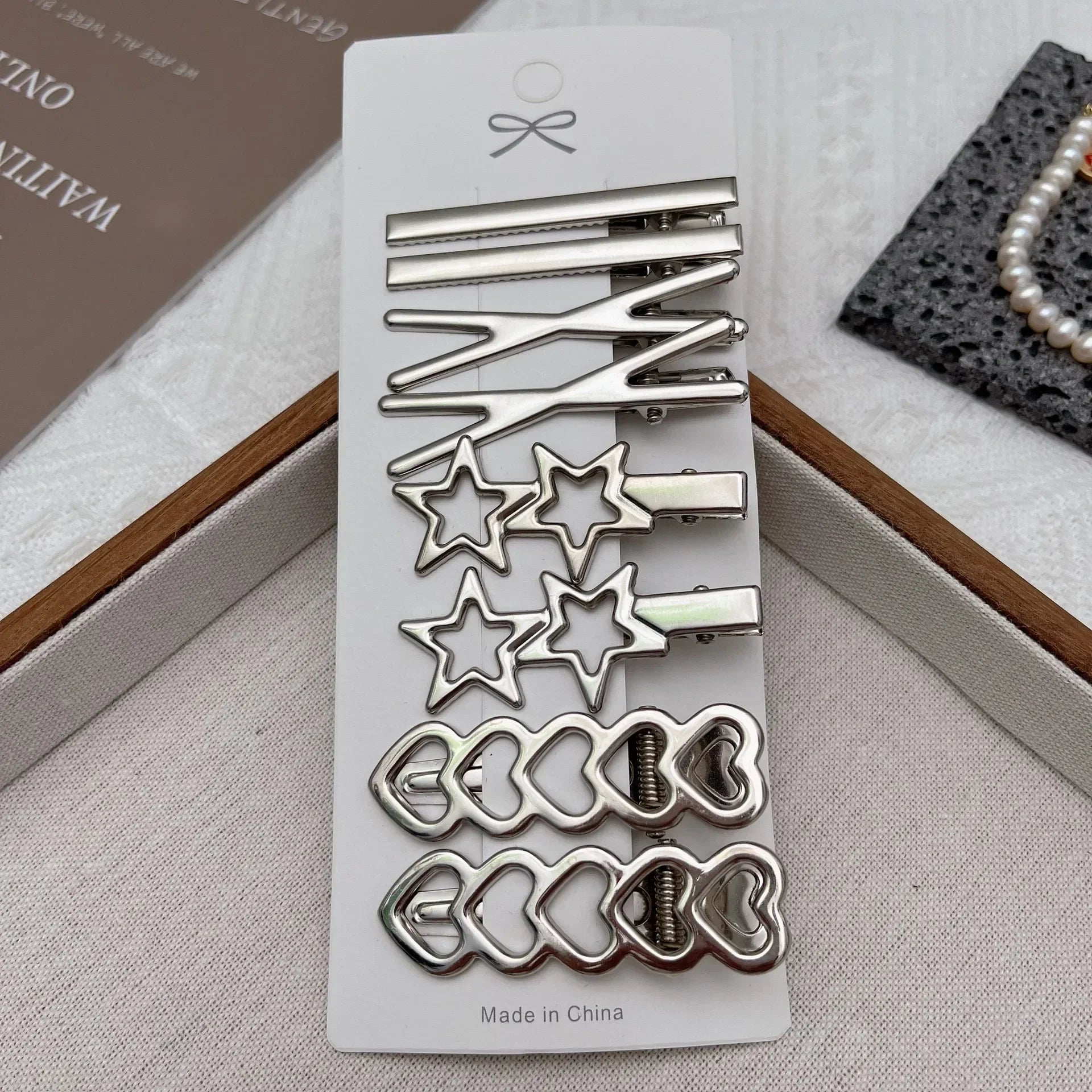 Sliver Metal Hair Clips Women Girls Y2K Duckbill Hairpin Personality