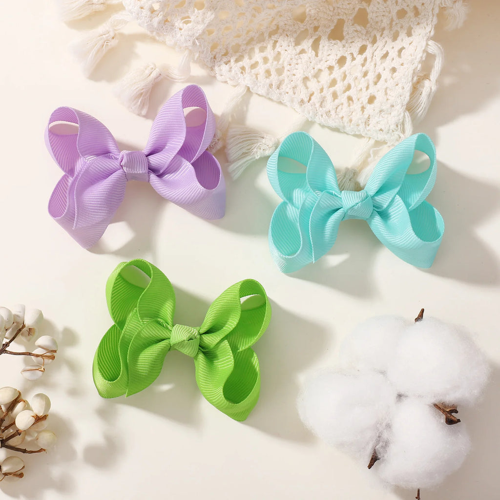 20/30/40Pcs 3" Handmade Hair Bows for Girls Clips Grosgrain Ribbon