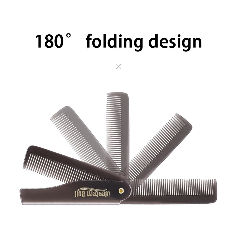 Portable Foldable Pocket Combs Oil Head Plastic Beard Combs Hair
