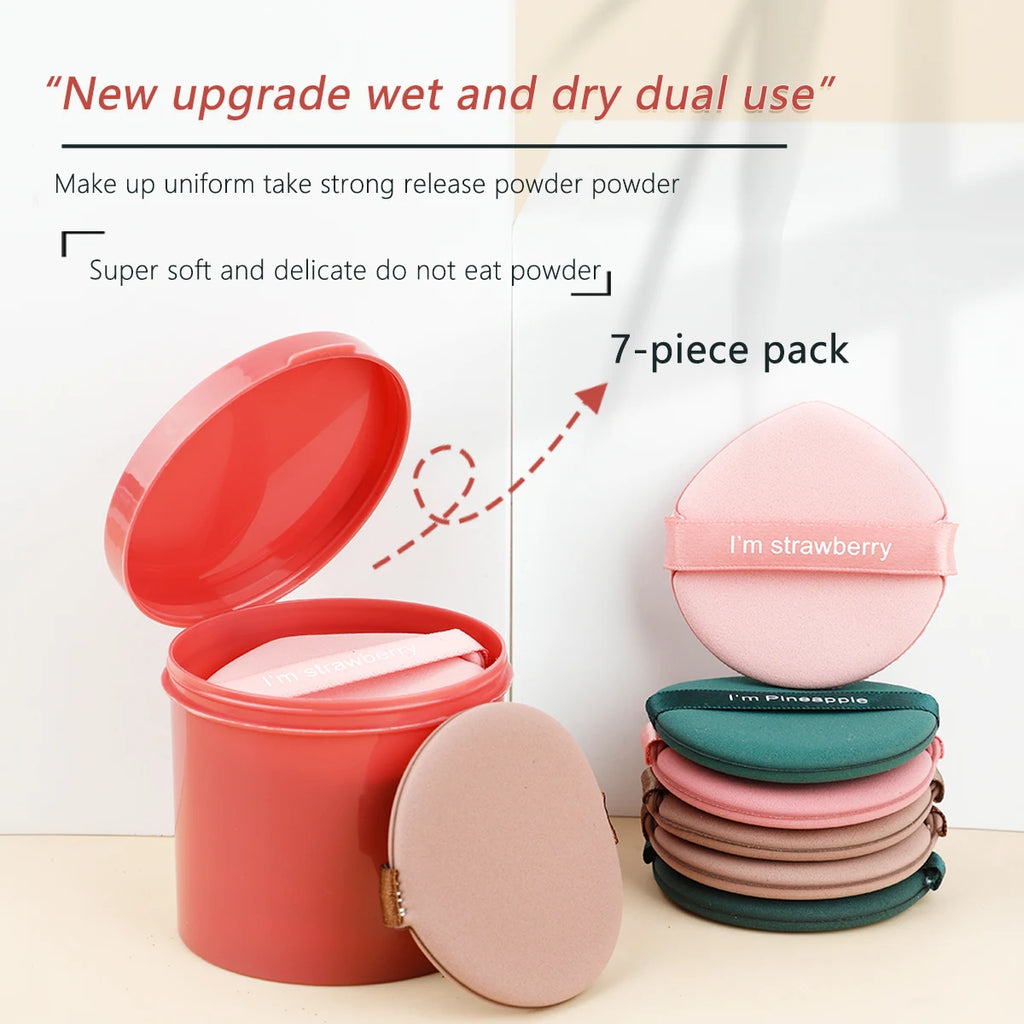 7pcs Air Cushion Puff Wet And Dry Reusable Sponge Puff For Liquid,