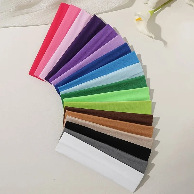 Elastic Hair Band Fashion Headbands Solid Color Knitted Sports Running