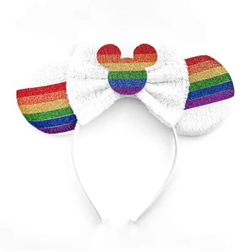 2023 New Style Mickey Minnie Ear Headband Sequin Bows Girl Adult Kids