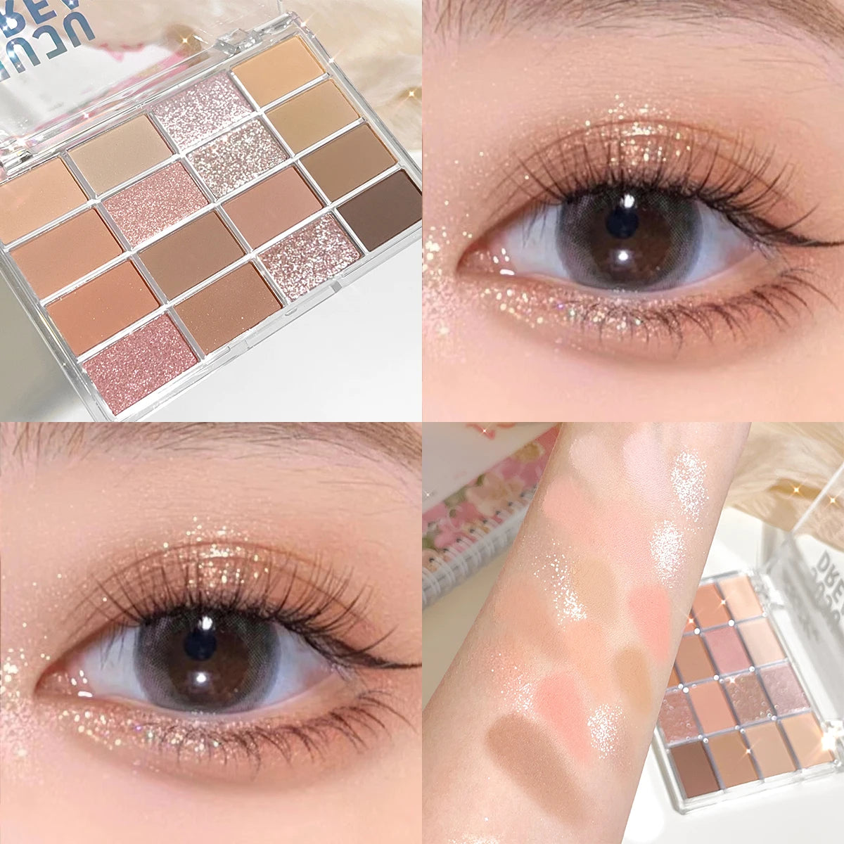 JUJU DREAM 16-Color Earth Tone Eyeshadow Matte & Shimmer Palette,