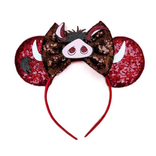 2023 New Style Mickey Minnie Ear Headband Sequin Bows Girl Adult Kids