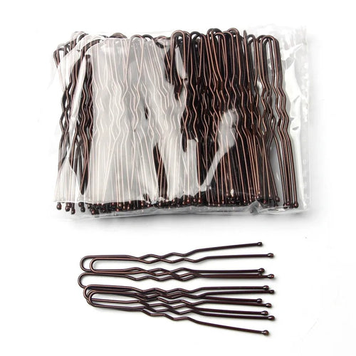 50pcs Women Girls U Shaped Hairpins For Bun Metal Hairdressing Bobby