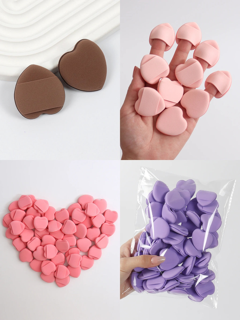 50 Mini Finger Cushions Air Cushion Powder Puff, Latex-Free Mixed