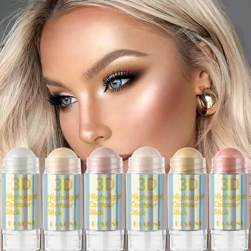 6 Colors 3D Face Brighten Highlighter Bar Cosmetic Face Contour