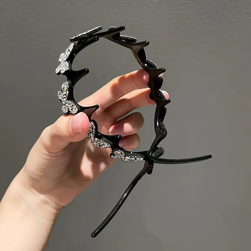 Wavy Headband Rhinestone Butterfly Headband Squiggly Headband All-Day