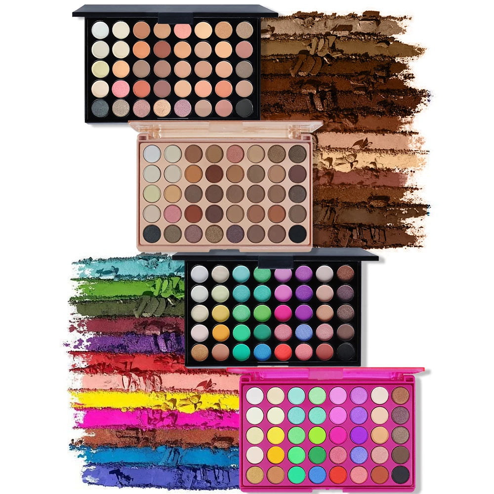 POPFEEL 40 Color Earth Tones &Rainbow Shades Eyeshadow Palette