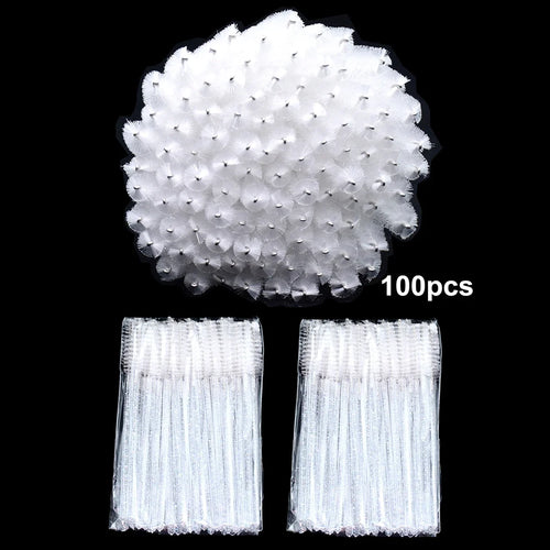 100pcs Disposable Eyelash Brushes Spoolies Micro Lash Mascara Wands