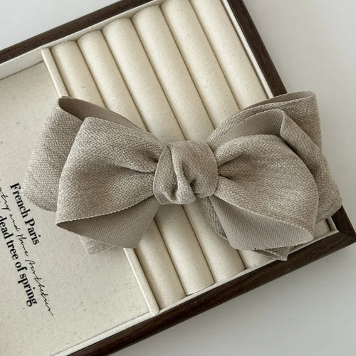 Vintage Fabric Bow Hair Clip Large Alligator Clip with Layered Ribbon,