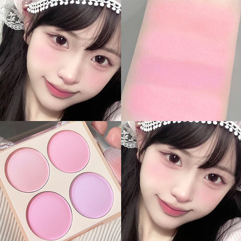 Vibrant Girl Ice Cream Four-Color Blush; Brightening, Natural Bare