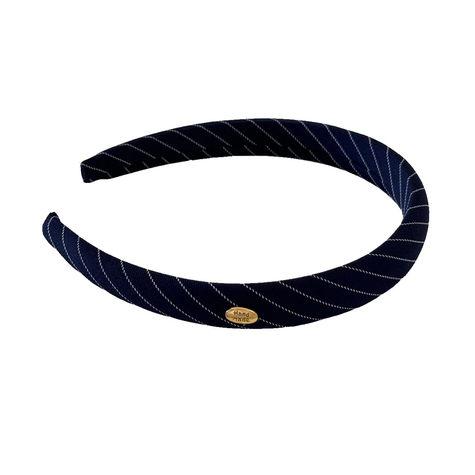 1PC Preppy Striped Headbands with Gold Accents, 5-Pack School - Style