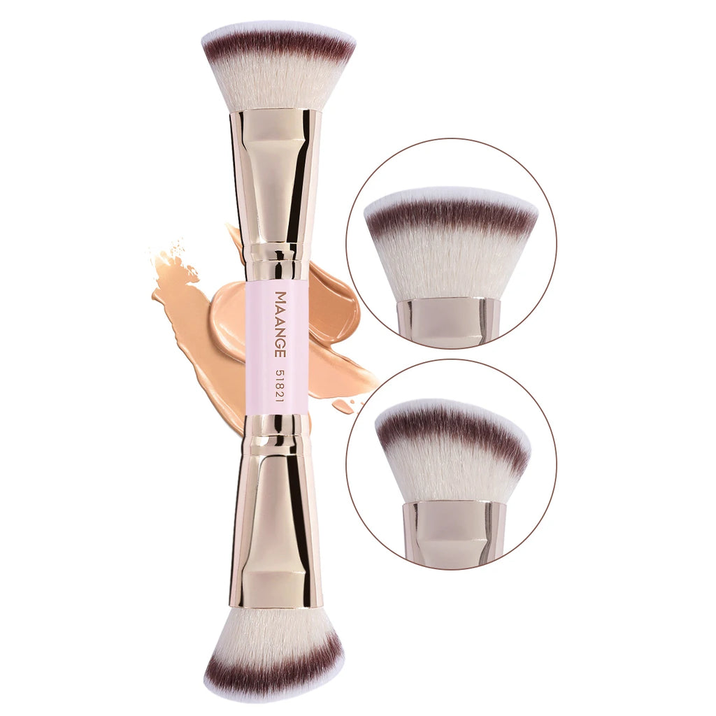 MAANGE 2PCS Foundation Brush Set for Liquid Cream Powder Contour