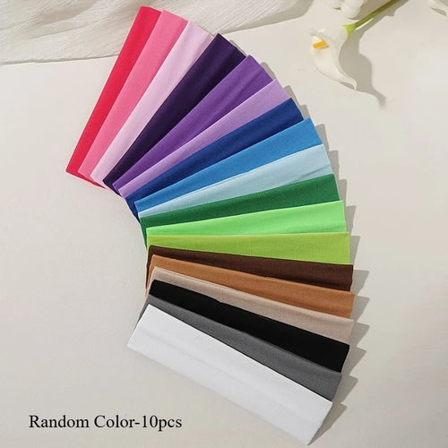 Elastic Hair Band Fashion Headbands Solid Color Knitted Sports Running