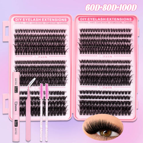 Lash Clusters Kit DIY Lash Extension Kit Large Capacity D Curl with
