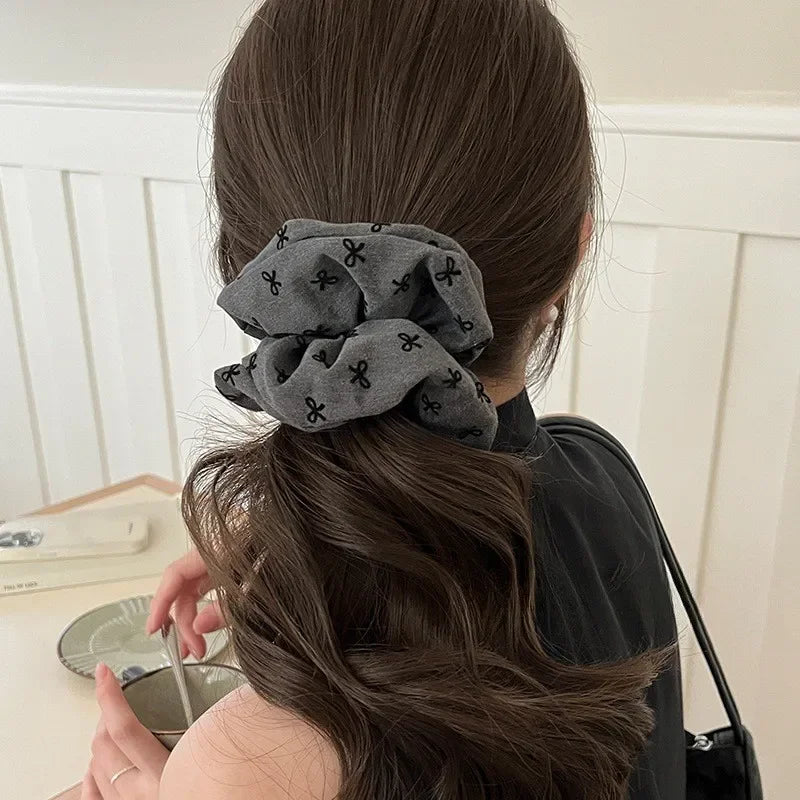 Premium Heart Polka Dot Bow Hair Ties for Women Korean Style Soft