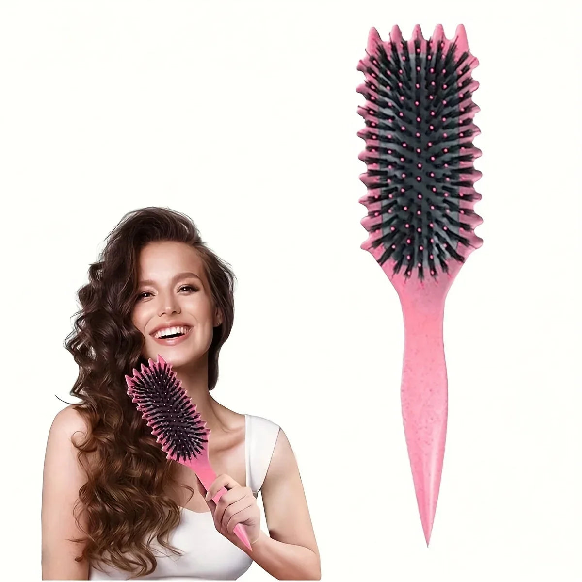 Professional Curl Defining Brush Candy Comb for Perfect Curls-Gentle