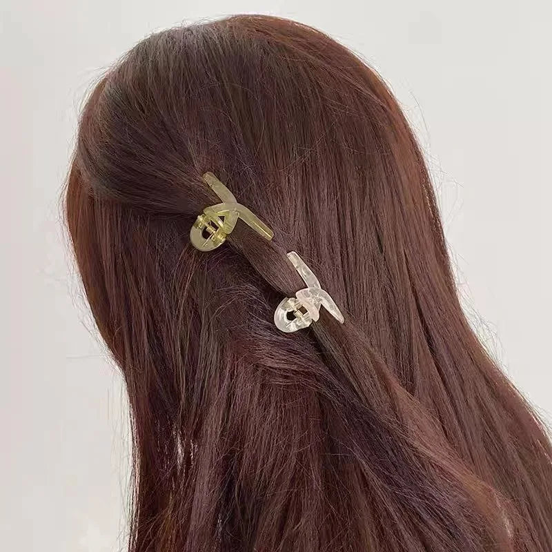 4PCS Jelly Small Grab Clip Simple Hair Clip Forehead Bangs Clip Female