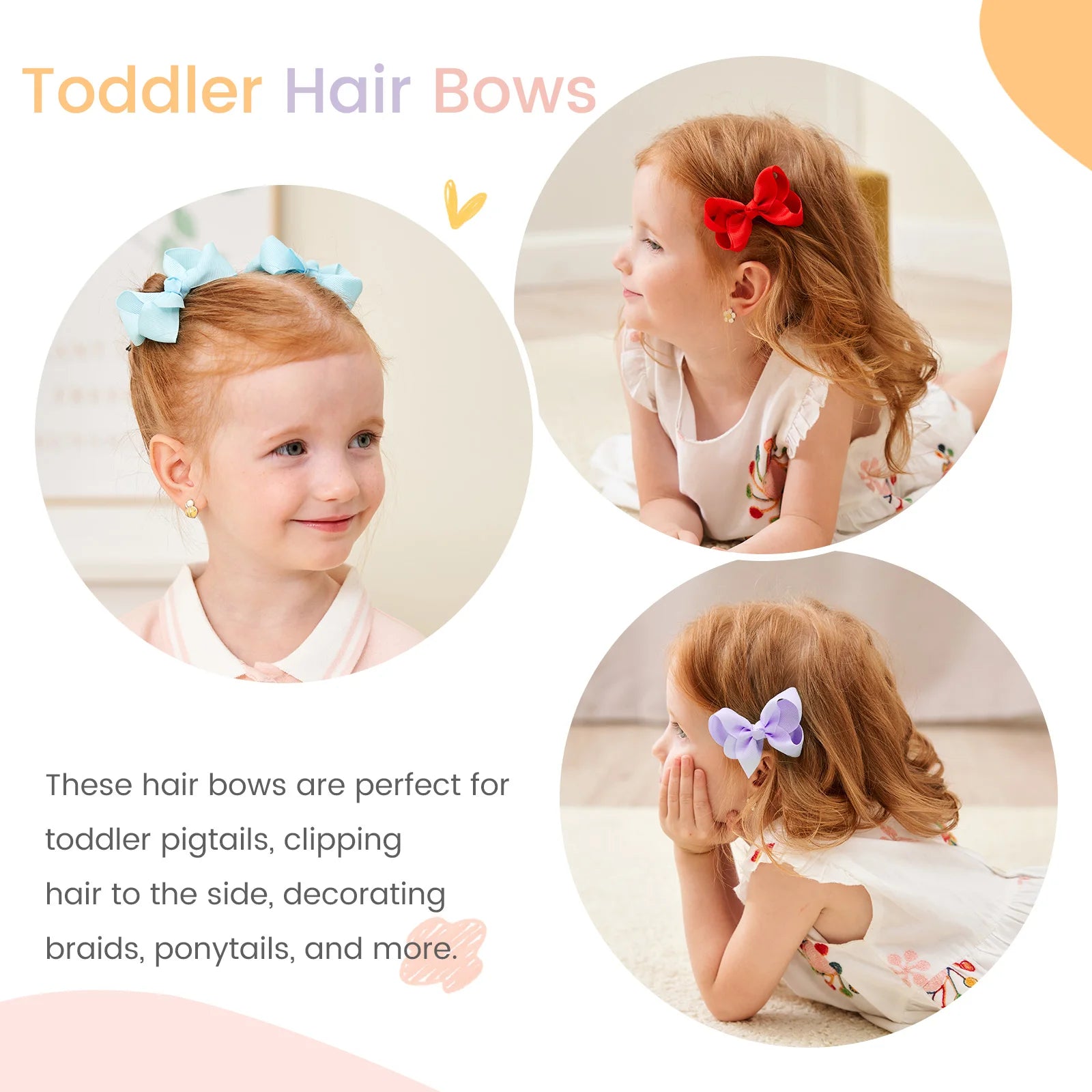 20/30/40Pcs 3" Handmade Hair Bows for Girls Clips Grosgrain Ribbon