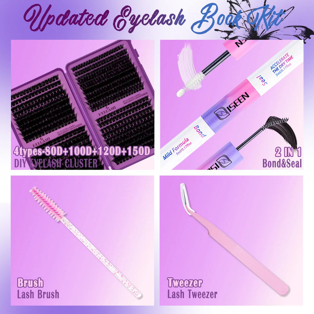 Lash Clusters Kit DIY Lash Extension Kit Large Capacity D Curl with