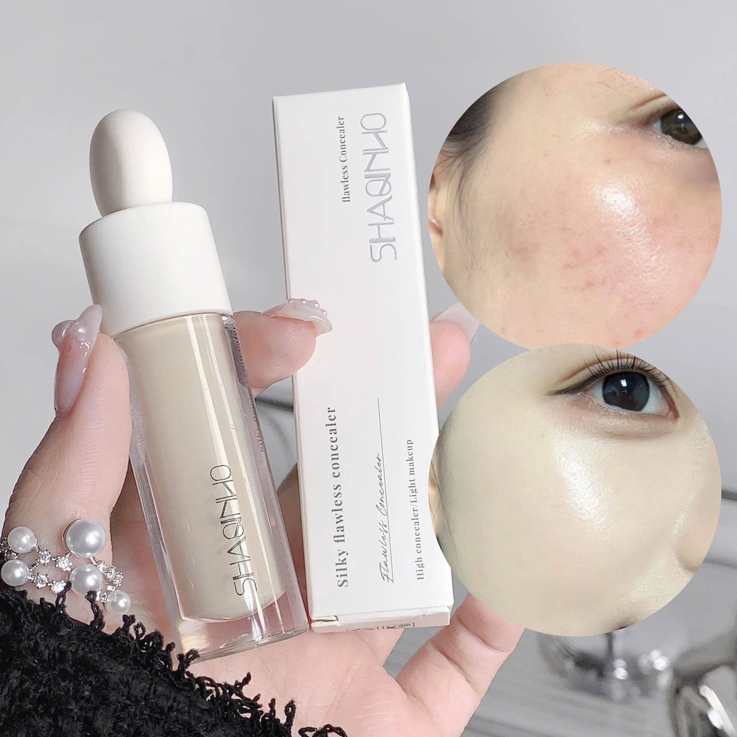 Flawless Finish Liquid Concealer Full Coverage for Blemishes Dark