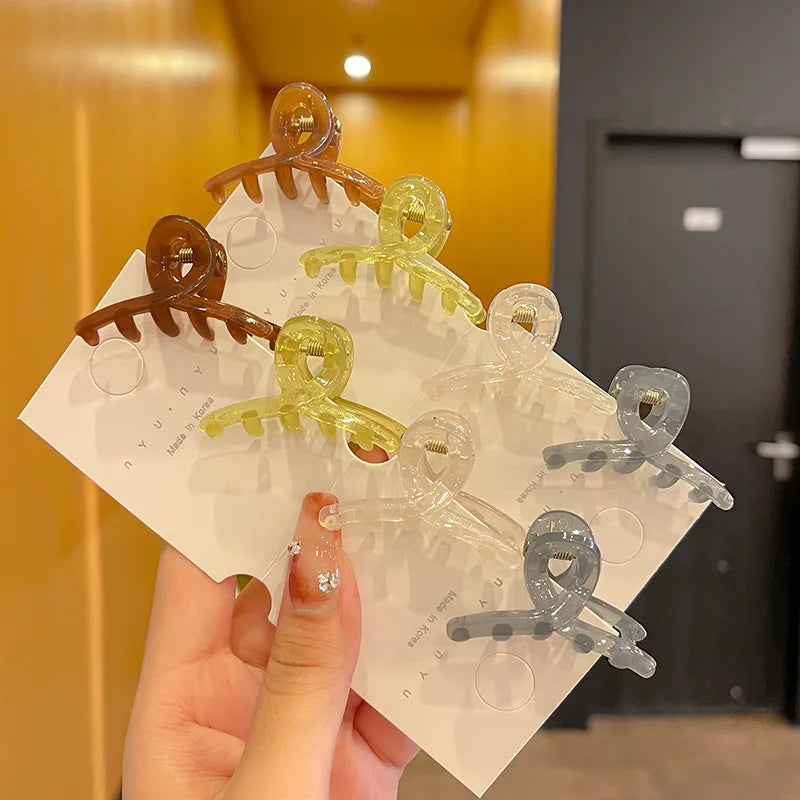 4PCS Jelly Small Grab Clip Simple Hair Clip Forehead Bangs Clip Female