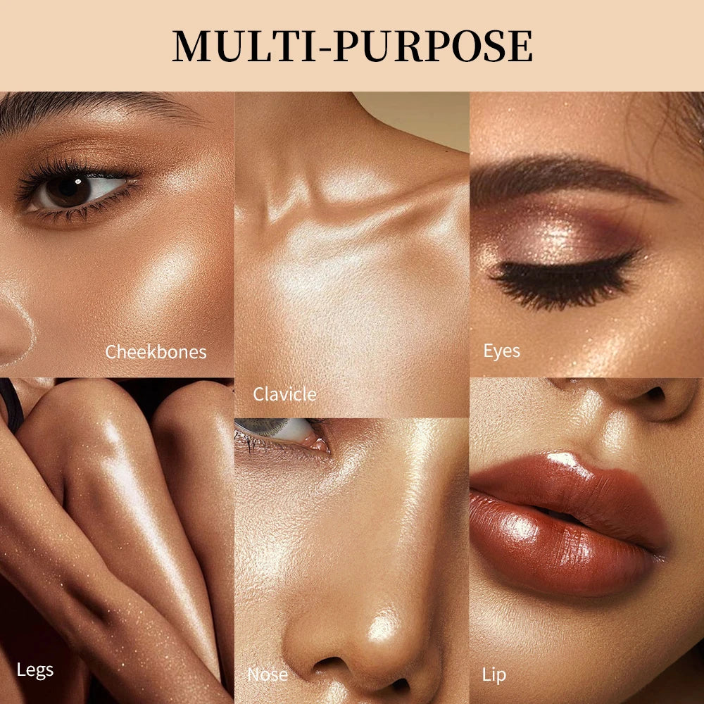 LongLasting Waterproof Face Highlighter Powder Instant Silky Skin Glow