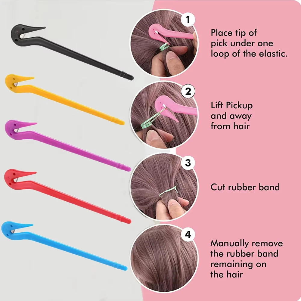 2/4/6/8Pcs Disposable Elastic Hair Band Cutter Girls Women Ponytail
