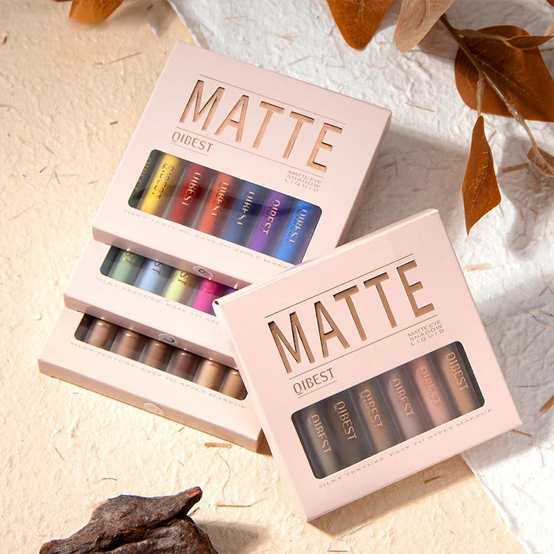 8 colors Waterproof Liquid Eyeshadow Set with Nude, Matte, Black,