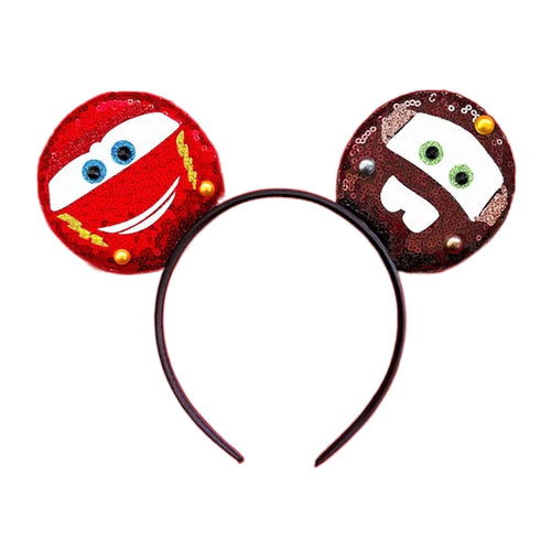 2023 New Style Mickey Minnie Ear Headband Sequin Bows Girl Adult Kids