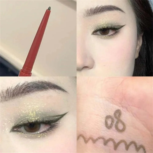 12 Colors Eyeliner Pencil Smooth Wine Red Soft High Pigment Eye Liner