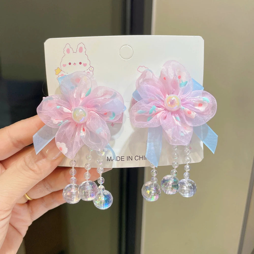 Children's Hanfu Headdress Flower Tassel Ancient Style Clip Hair