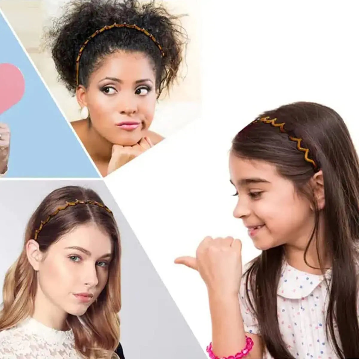 Korean Women Hair Comb Non-Slip Headband Plastic U Shape Hair Hoops