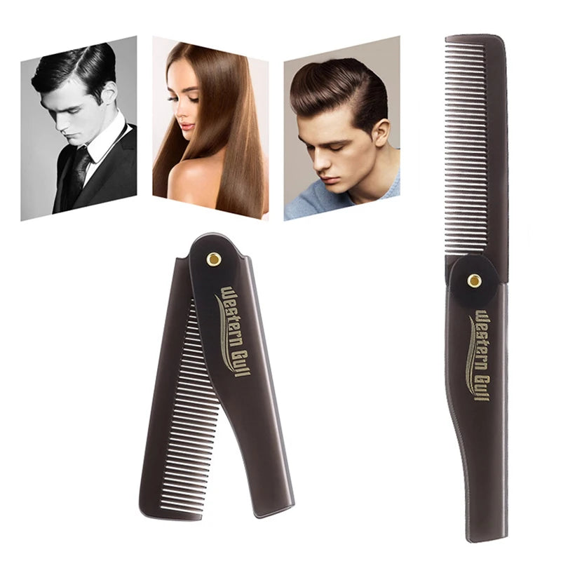 Portable Foldable Pocket Combs Oil Head Plastic Beard Combs Hair