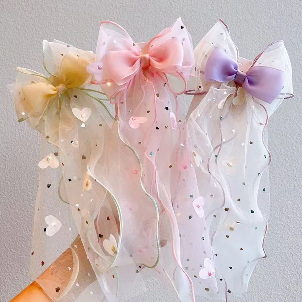 Mesh Bow Hair Accessory Children's Sweet Princess Hair Clip Girl's